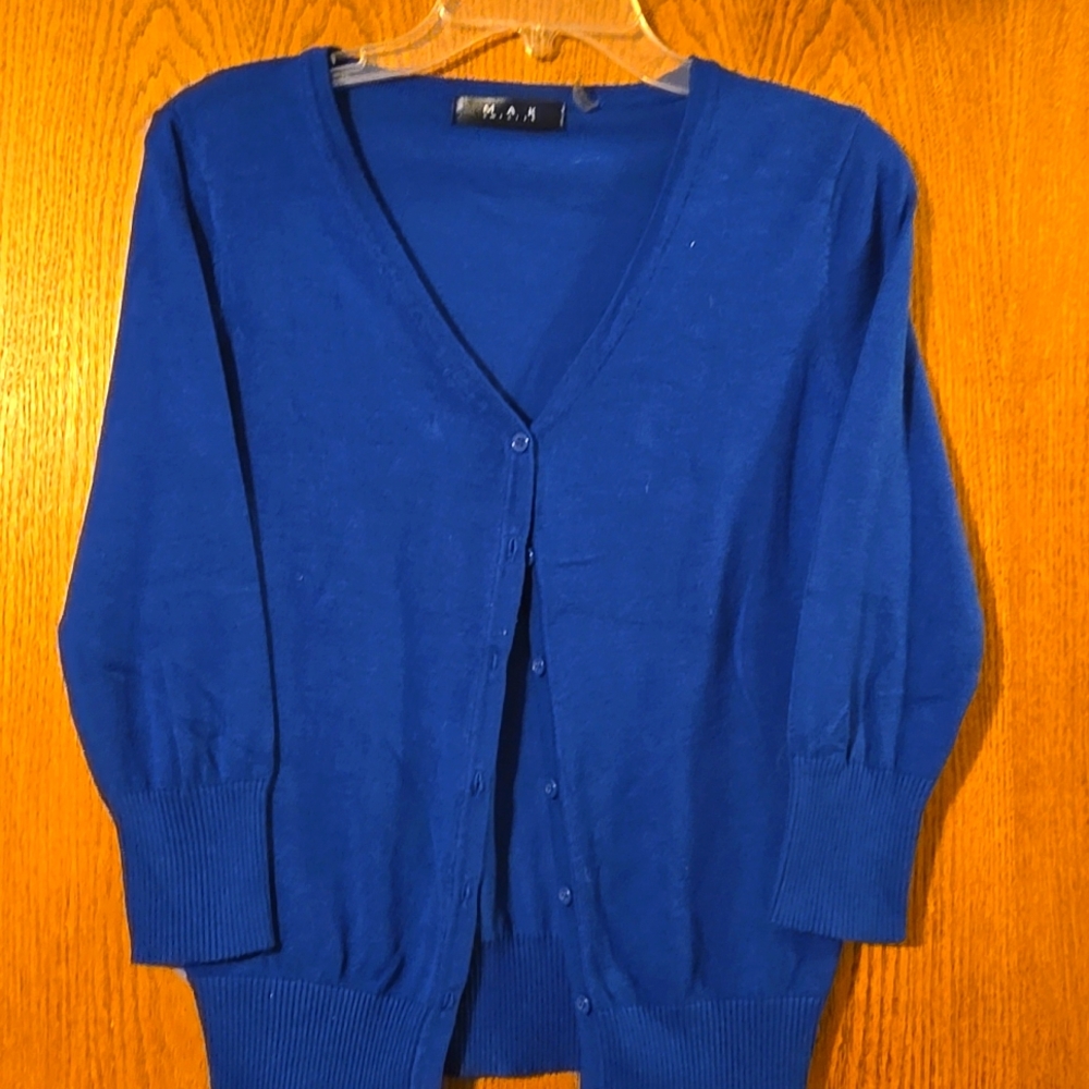 Mak Jaclynn 3/4 Sleeve Button Up Cardigan Size Large